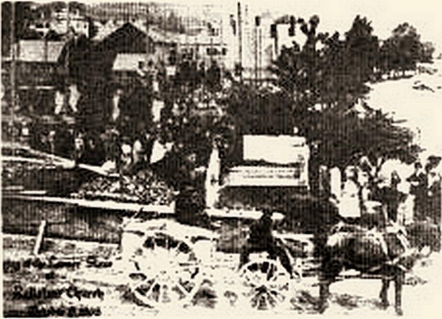 Laying the cornerstone in 1868